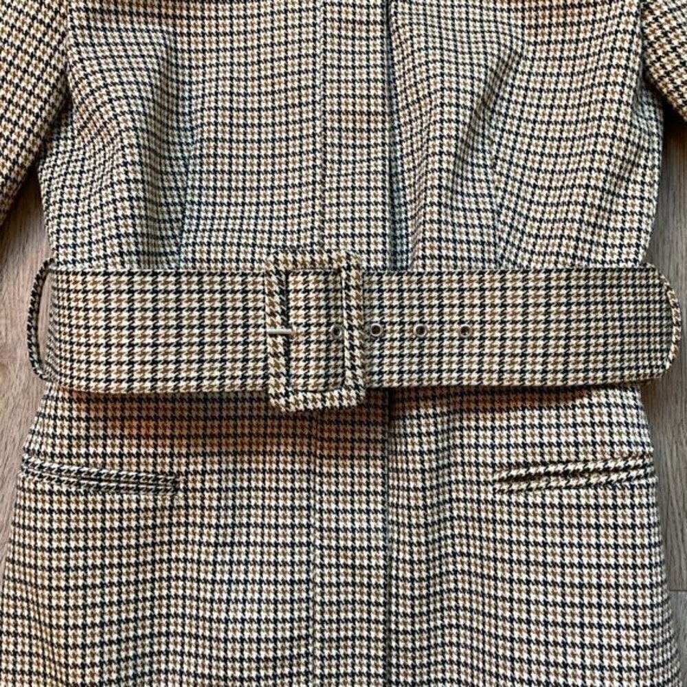 Zara Belted Houndstooth Frock Blazer Coat Size S NWOT - Picture 3 of 10